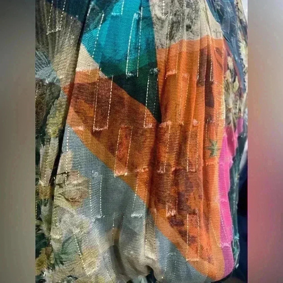 KILLA GATHERED PRINTED FIL COUPÉ GEORGETTE MIDI DRESS ORIGINAL COST $650 - Picture 7 of 15